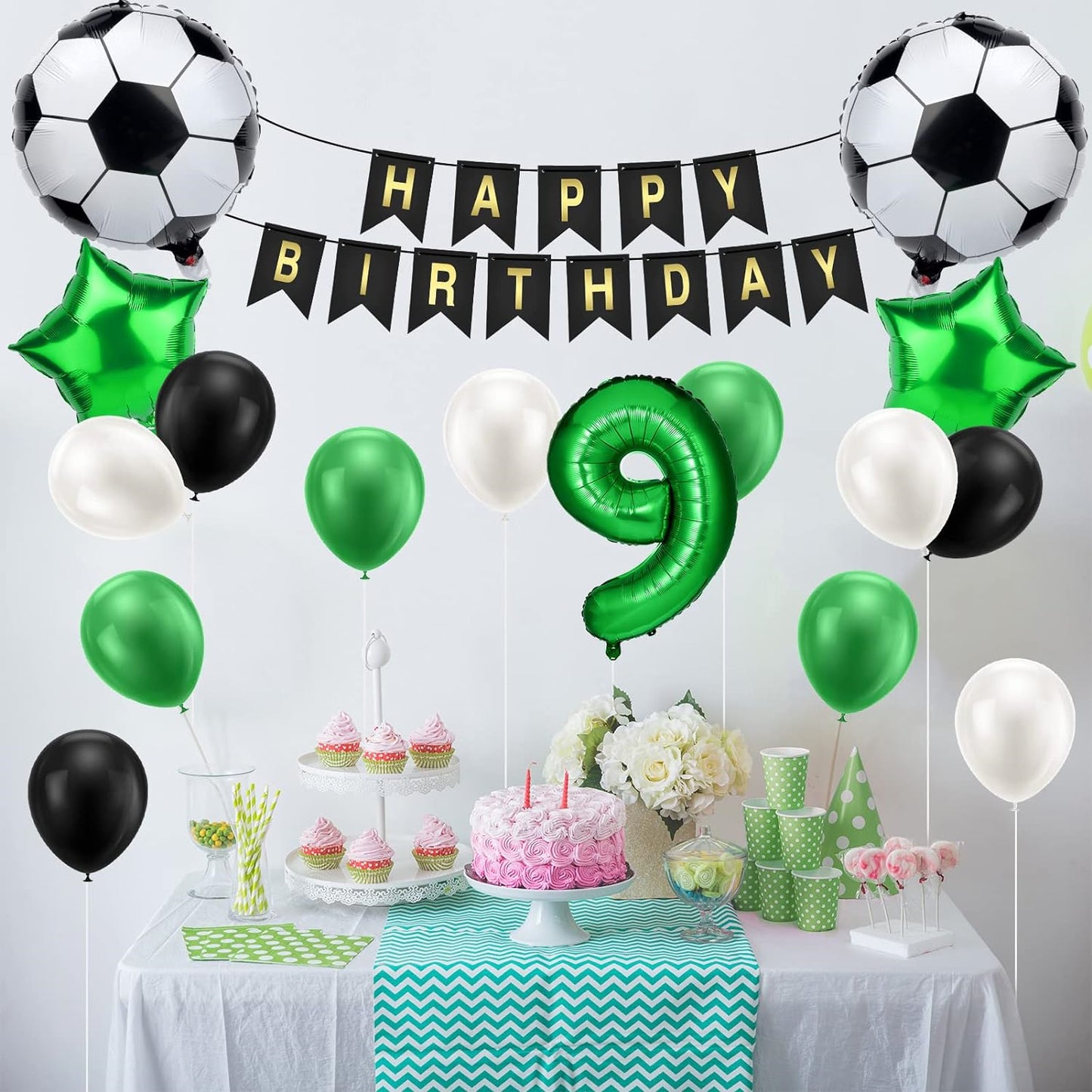 9Th Football Birthday Decor, 20Pcs Football Balloons, Party Celebration Kit