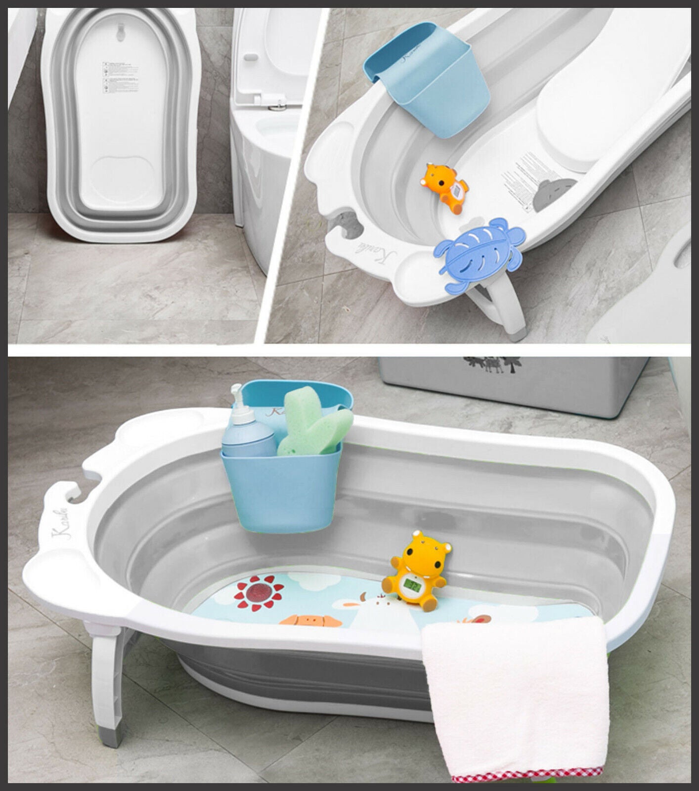 Baby Bath Tub Collapsible Foldable Portable Washing Babies New Born Kids Toddler