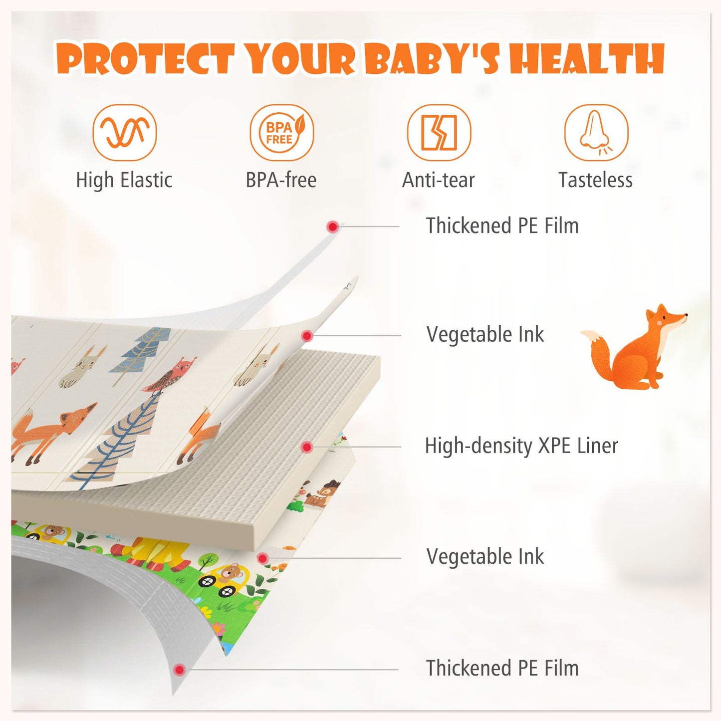 200 X 180 Cm Extra Large Baby Floor Mat with Carry Bag