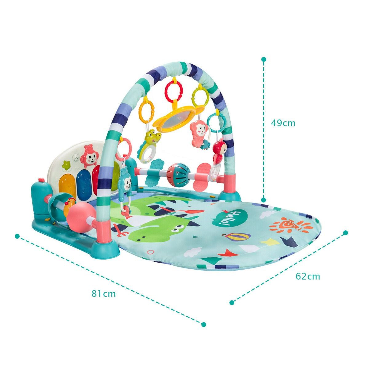Baby Play Mat Kick and Play Piano Gym Activity Center with Projector
