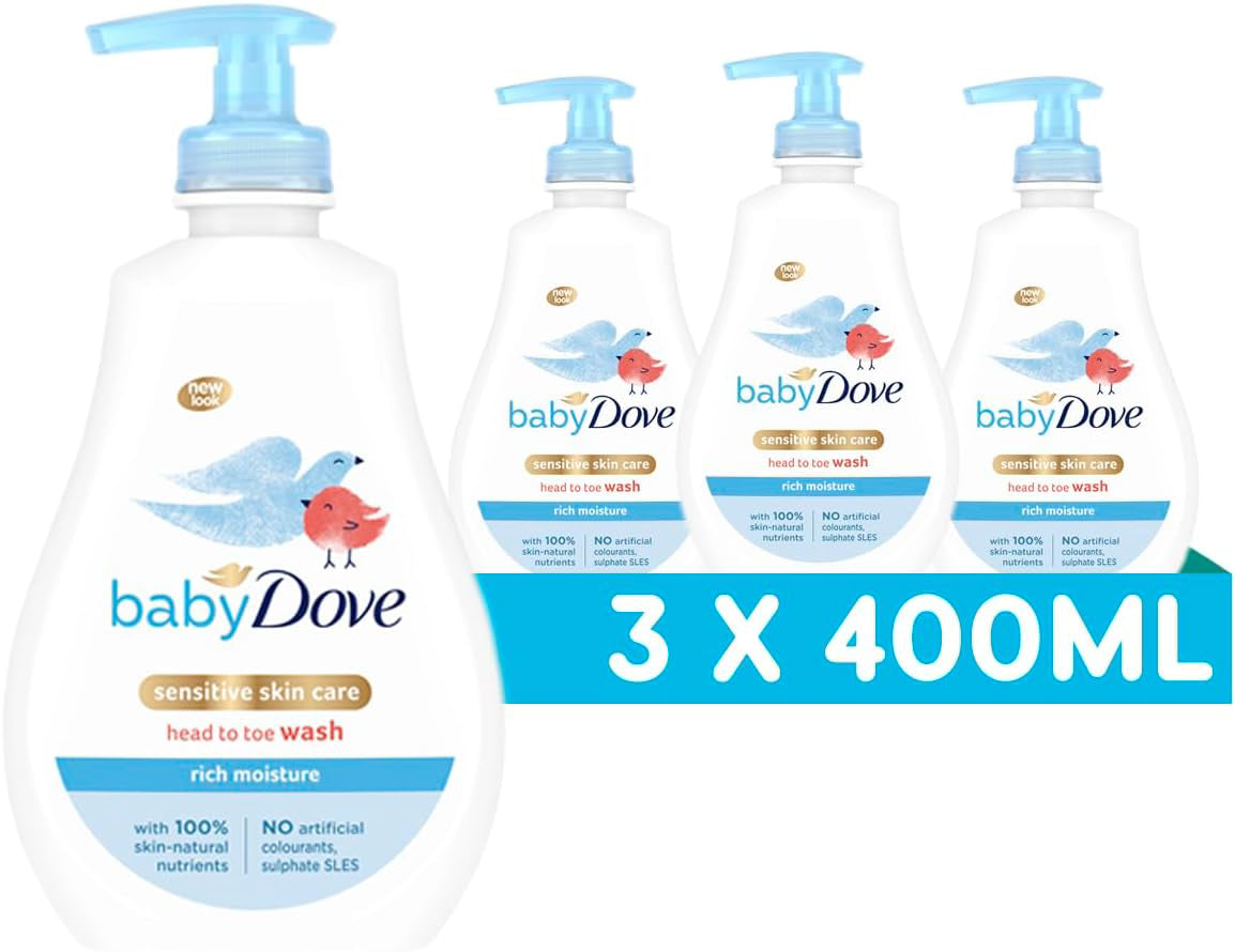 Baby Dove Rich Moisture Head to Toe Wash - Gentle & Nourishing Hair and Body For