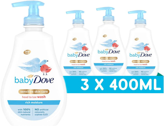 Baby Dove Rich Moisture Head to Toe Wash - Gentle & Nourishing Hair and Body For