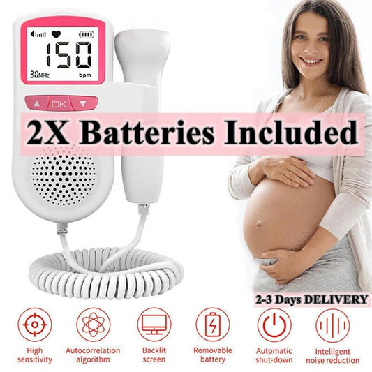 Fetal Doppler Detector Baby Heart Beat Rate Probe Prenatal Monitor Ultrasonic UK