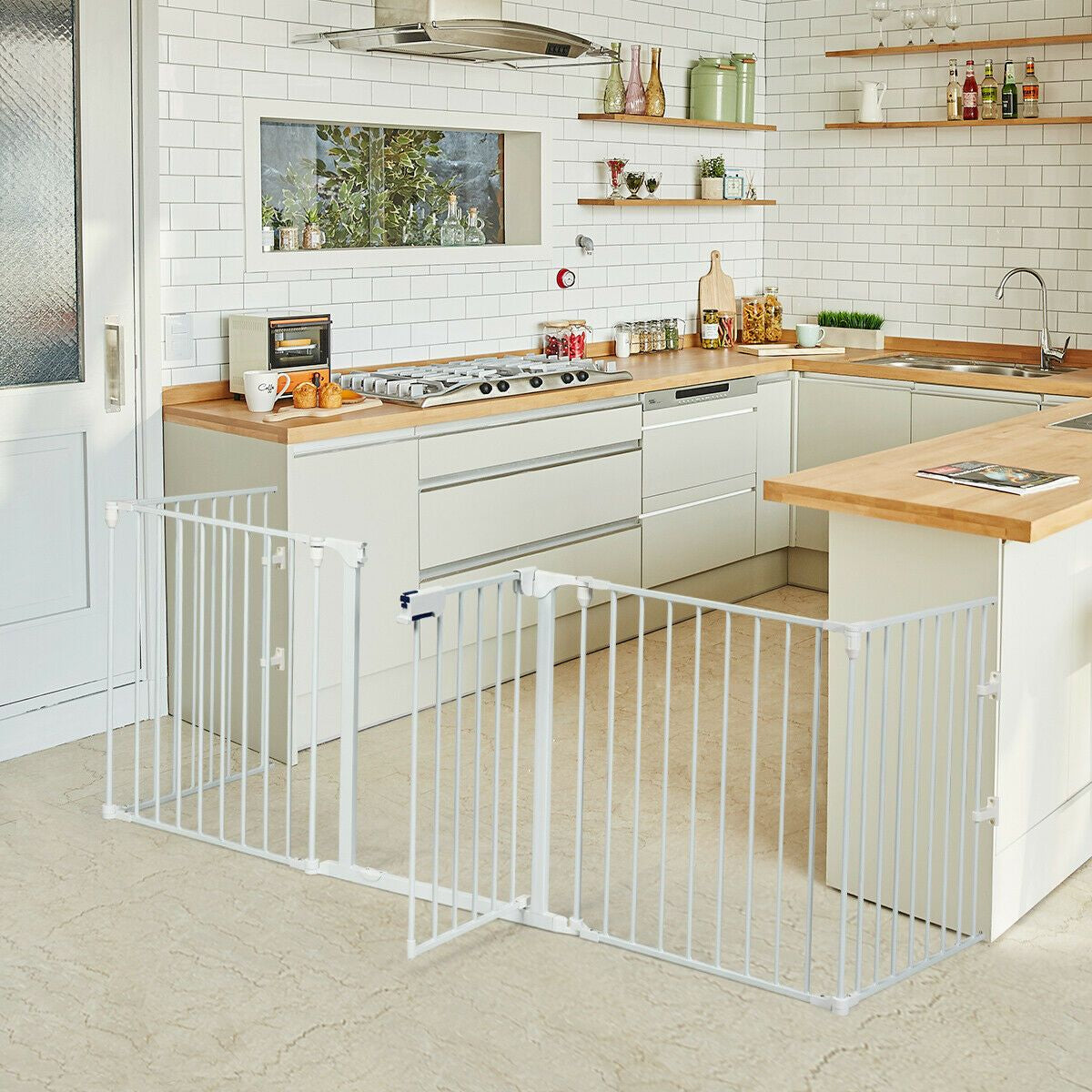 5 Panel Baby Safety Barrier with Gate