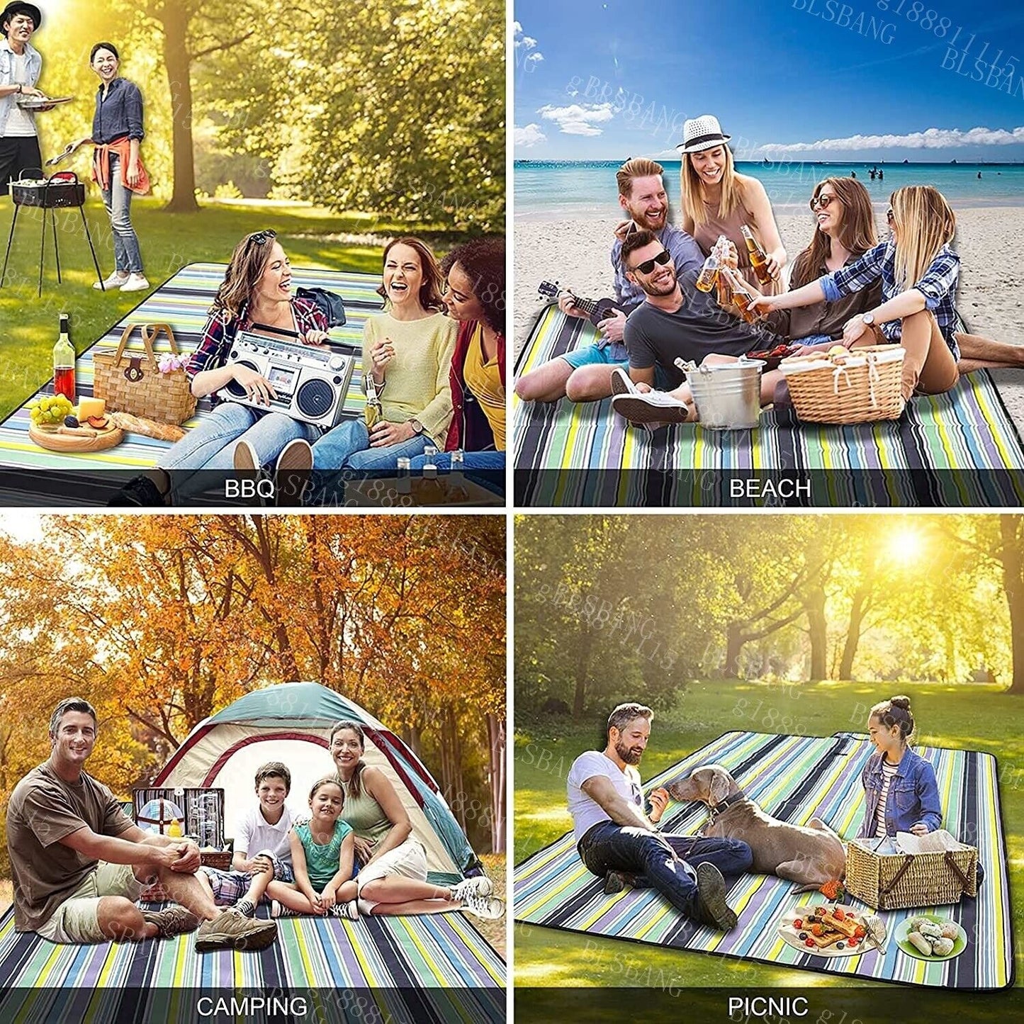 Extra Large Picnic Blanket Beach Waterproof Outdoor Folding Camping Mat Rug BBQ