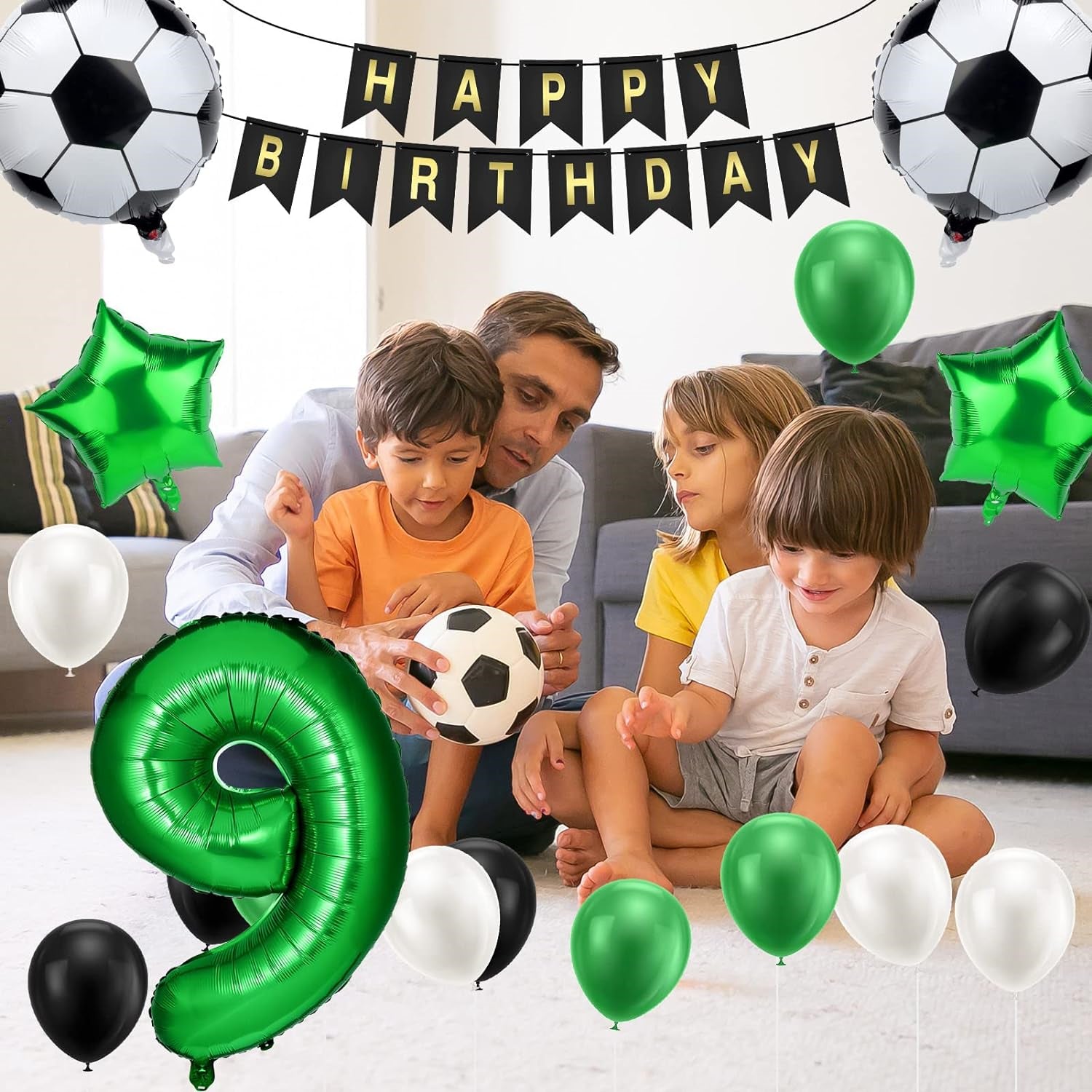 9Th Football Birthday Decor, 20Pcs Football Balloons, Party Celebration Kit