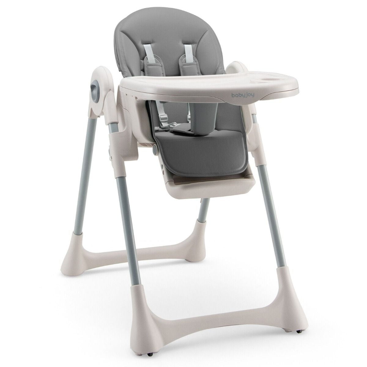 Foldable Convertible Baby High Chair with Adjustable Height and Removable Tray
