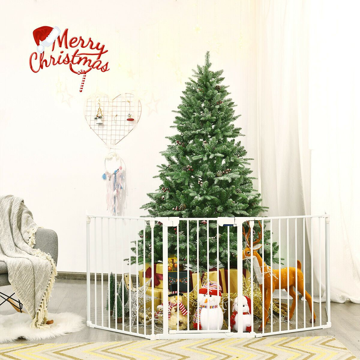 5 Panel Baby Safety Barrier with Gate