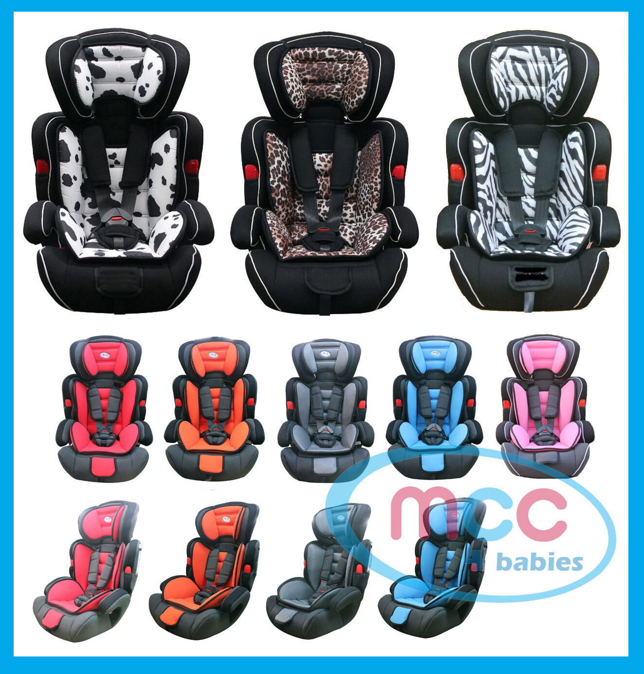 Mcc® 3 in 1 Baby Child Car Safety Booster Seat for Group 1/2/3 9-36Kg ECE R44/04