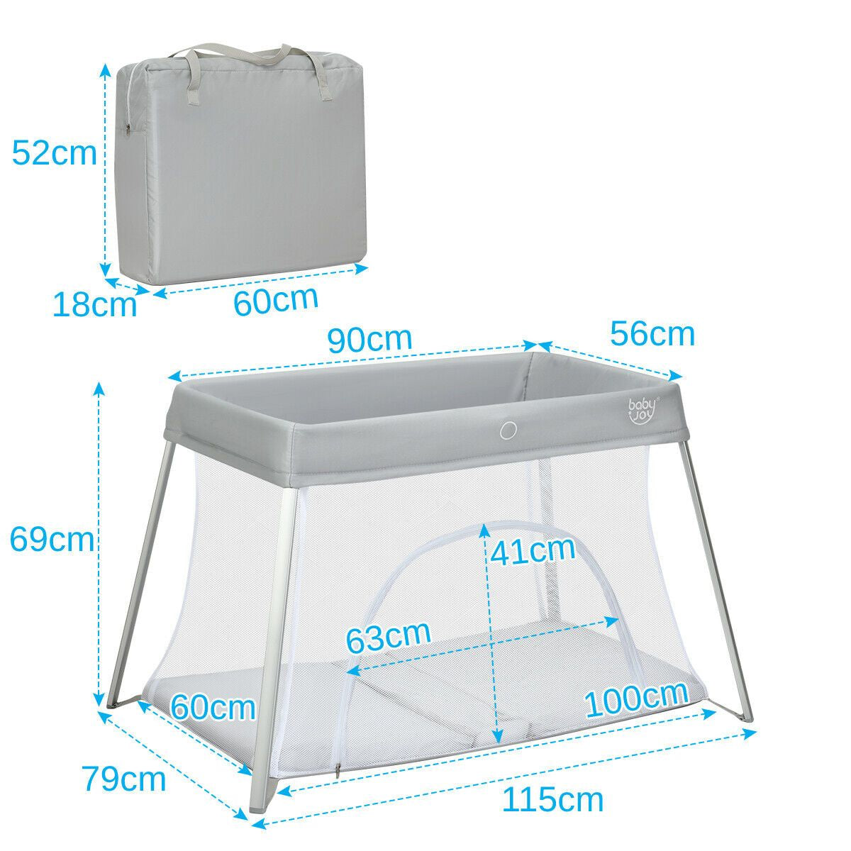 Lightweight Folding Playpen with Zipper Access Door
