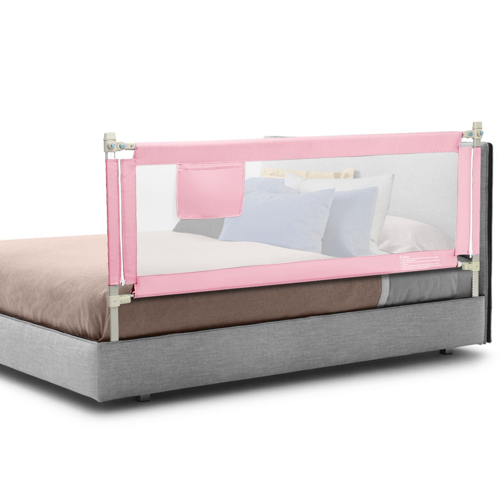 175 Cm Infant Safety Bed Guardrail with Anti-Collision Cotton and Side Pocket