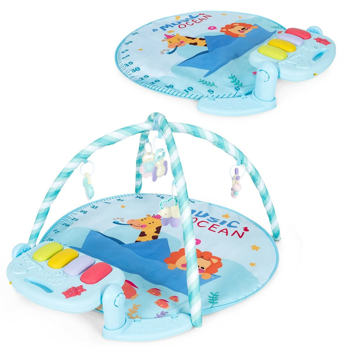 Baby Kick and Play Piano Gym with Lights and Hanging Sensory Toys