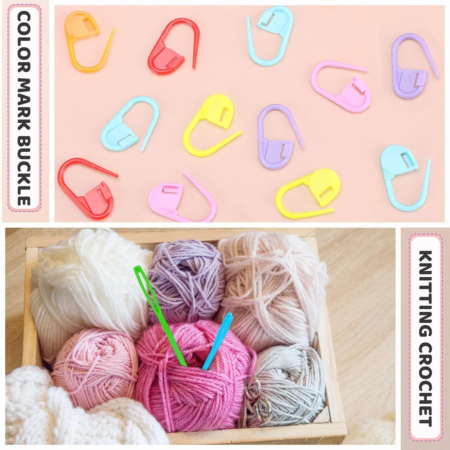 Pom Pom Maker Kit,4 Sizes Pompom Making Tool Set with Small Scissors,10 Plastic