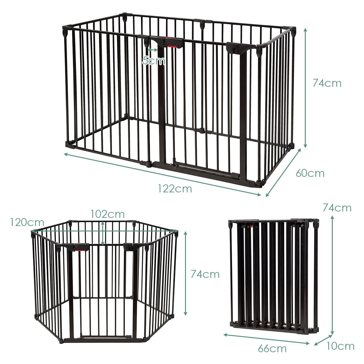 8 Panels Baby Playpen Metal Foldable Design with Safety Lock