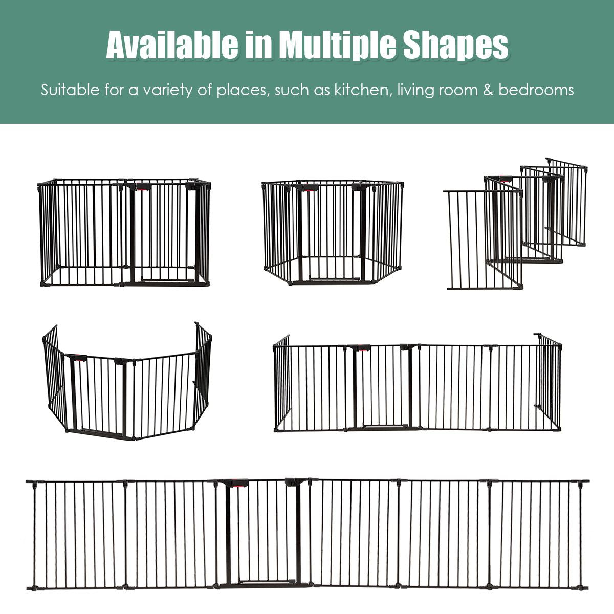 8 Panels Baby Playpen Metal Foldable Design with Safety Lock