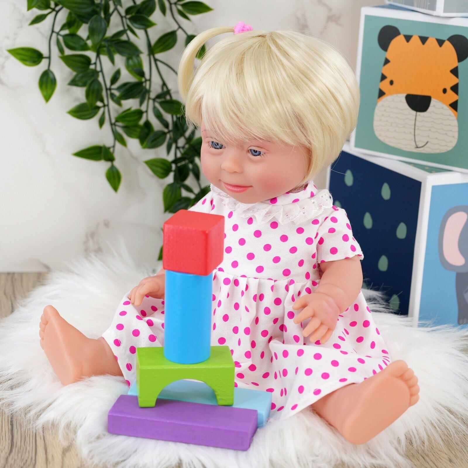 Baby Doll with Down'S Syndrome Bibi Doll Realistic Lifelike Soft Vinyl 14" Doll