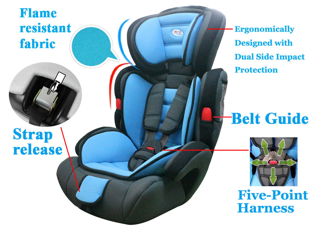 Mcc® 3 in 1 Baby Child Car Safety Booster Seat for Group 1/2/3 9-36Kg ECE R44/04