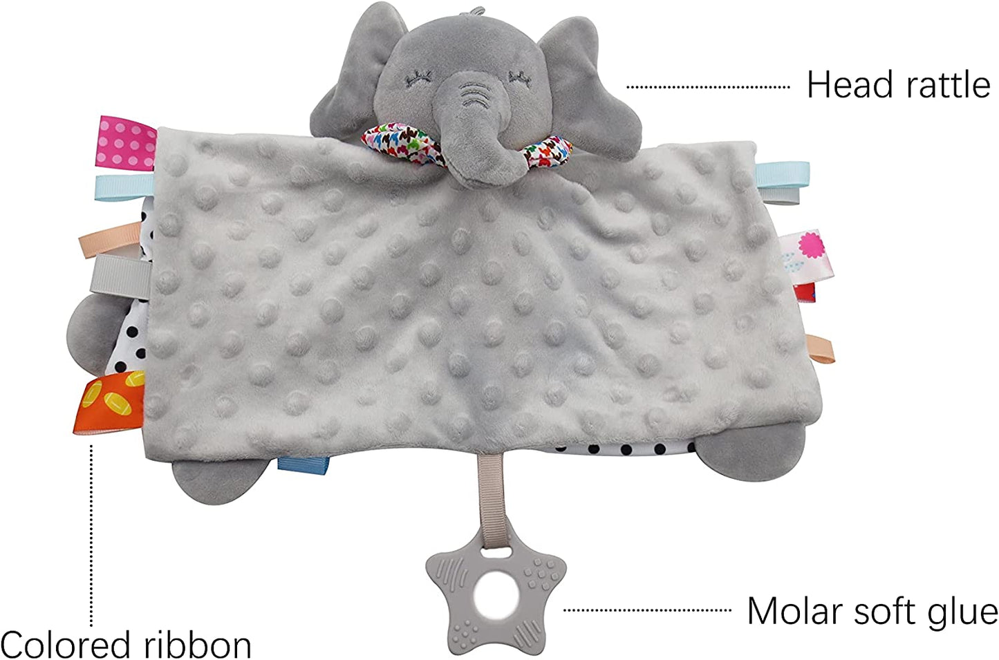 Elephant Baby Comforters Blanket Sensory Toys for Baby 0 3 6 12 Month Baby Gift