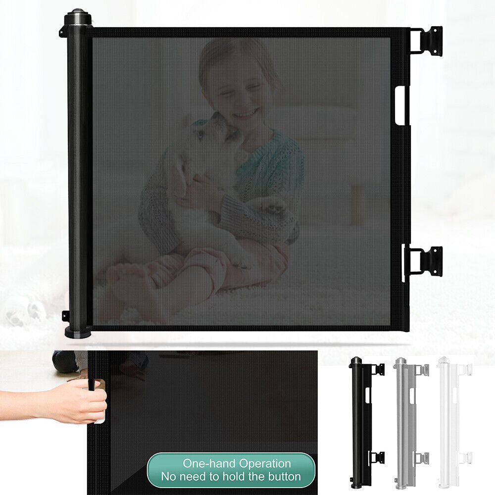 Retractable Baby Gate Mesh Safety Gate for Babies and Pets Extra Wide In/Outdoor