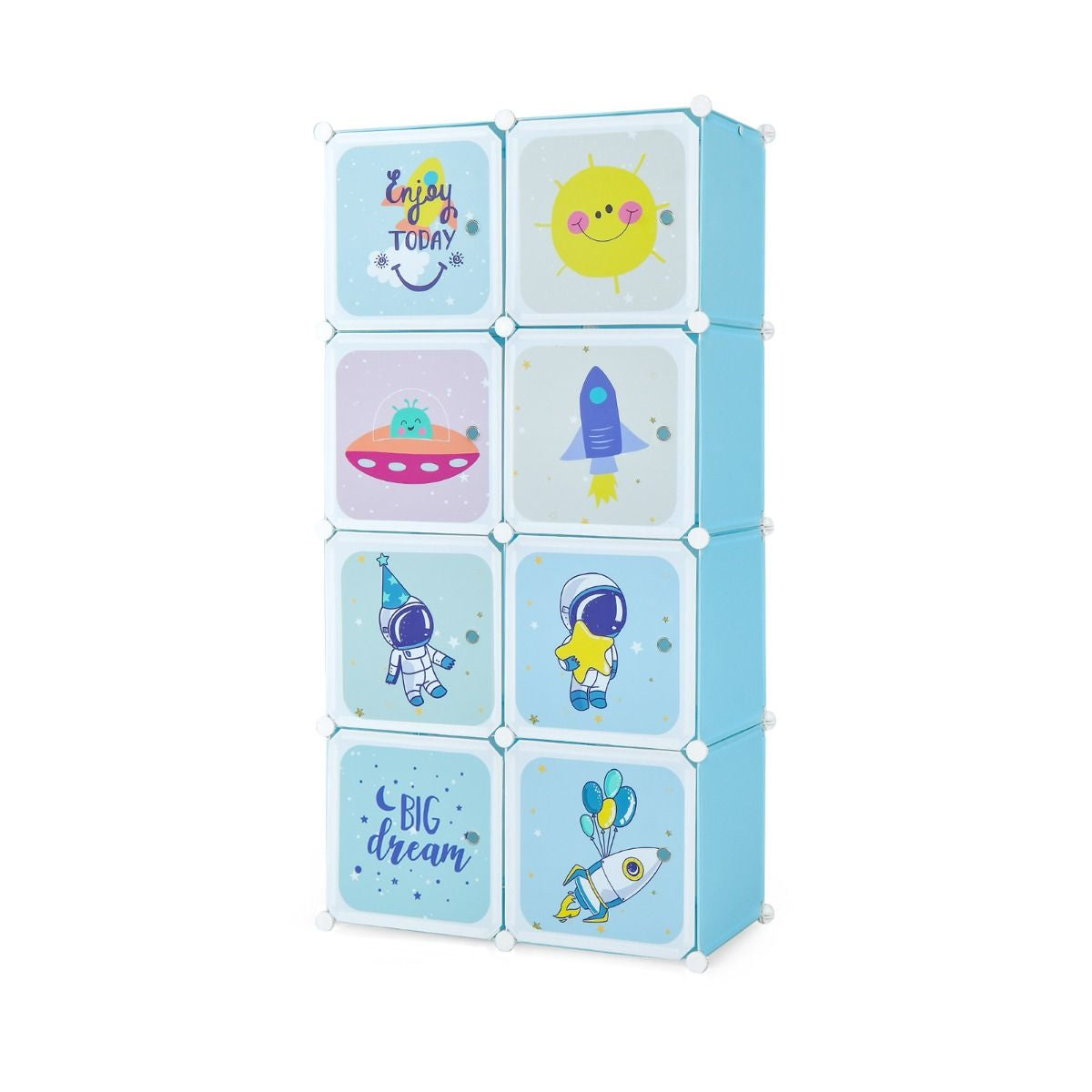 8-Cube Baby Closet Organizer with Doors and Hanging Section