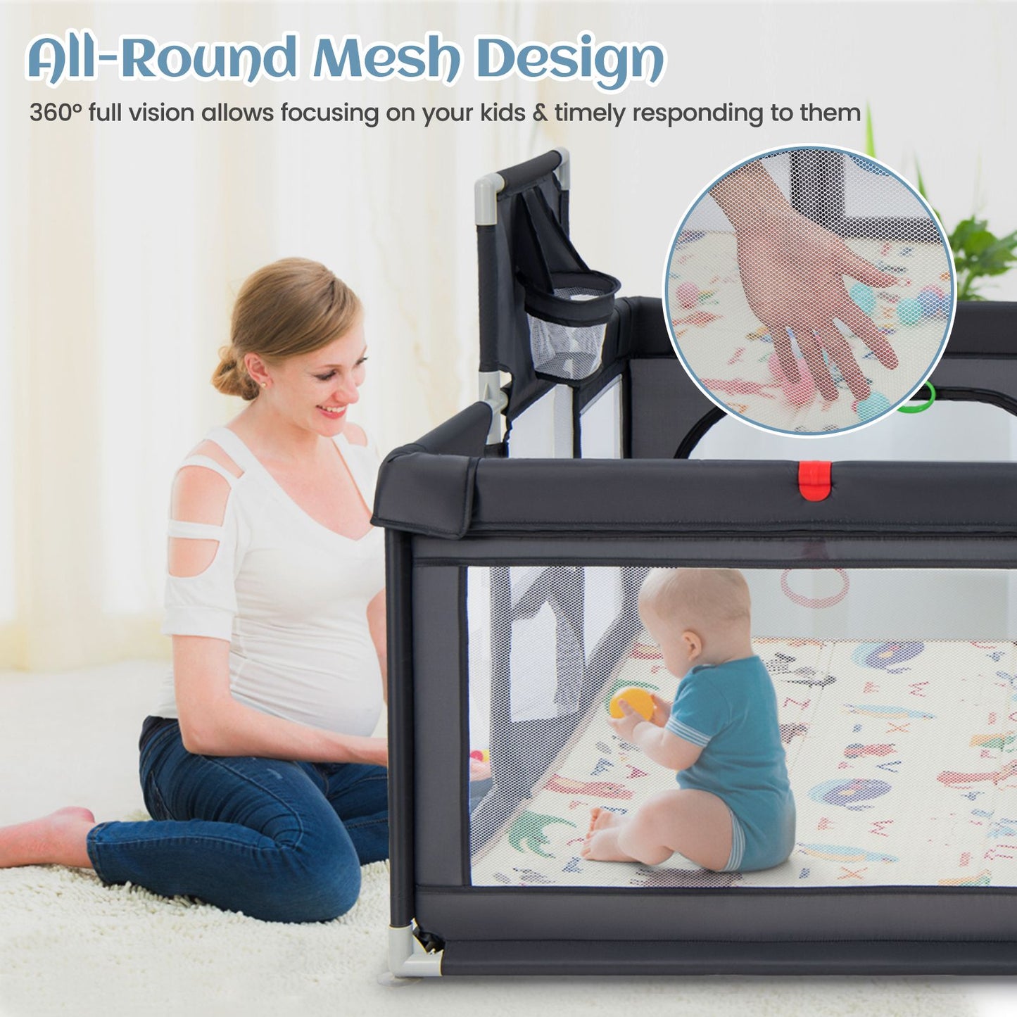 Large Baby Playpen with Mat and Ocean Balls