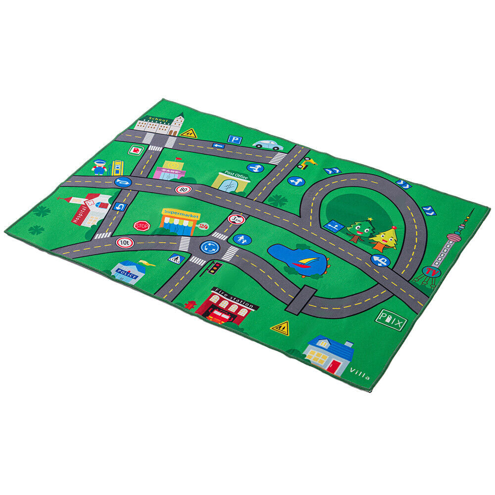 Interactive Kids Children'S Rugs Town Road Map City Rug Play Village Mat 80X120