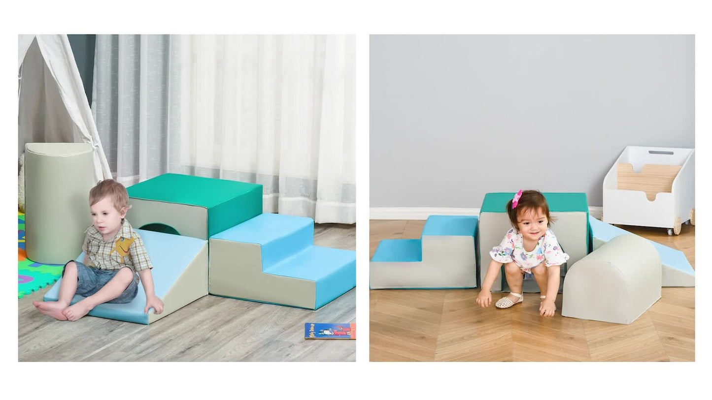 4-Piece Soft Play Set Baby Foam Climber Climbing Block Toys Toddlers 1-3 Years