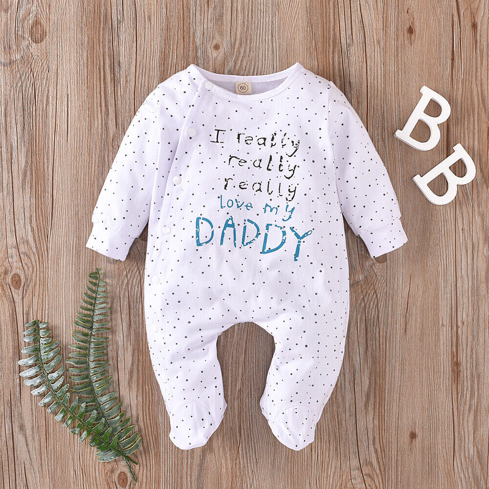 Newborn Baby Boy Girls Long Sleeve Romper Tops Pants Outfit Set Jumpsuit Clothes