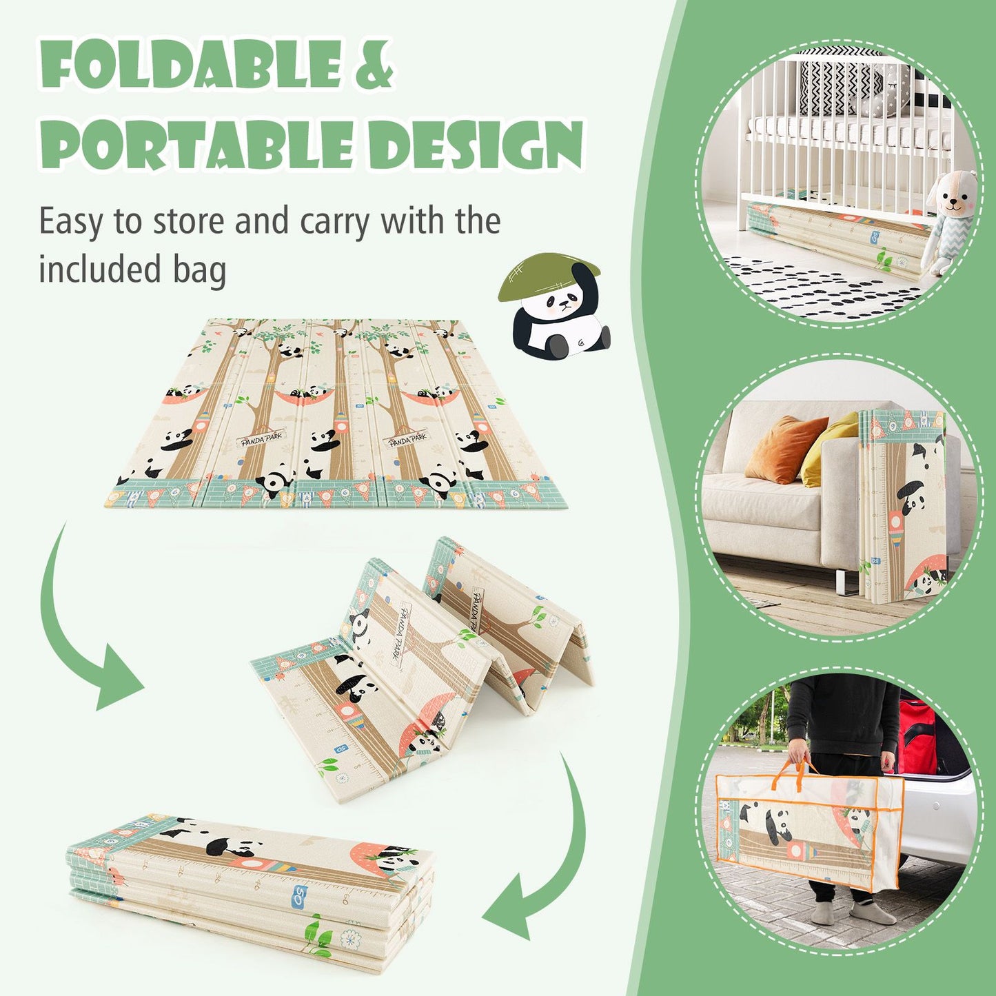 200 X 180 Cm Extra Large Baby Floor Mat with Carry Bag