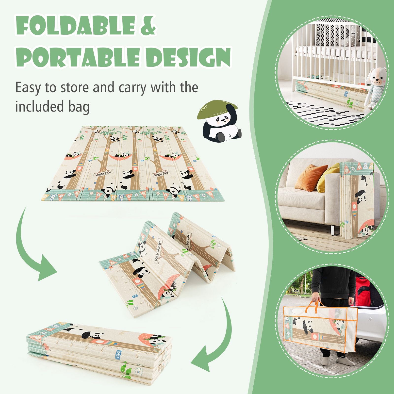 200 X 180 Cm Extra Large Baby Floor Mat with Carry Bag