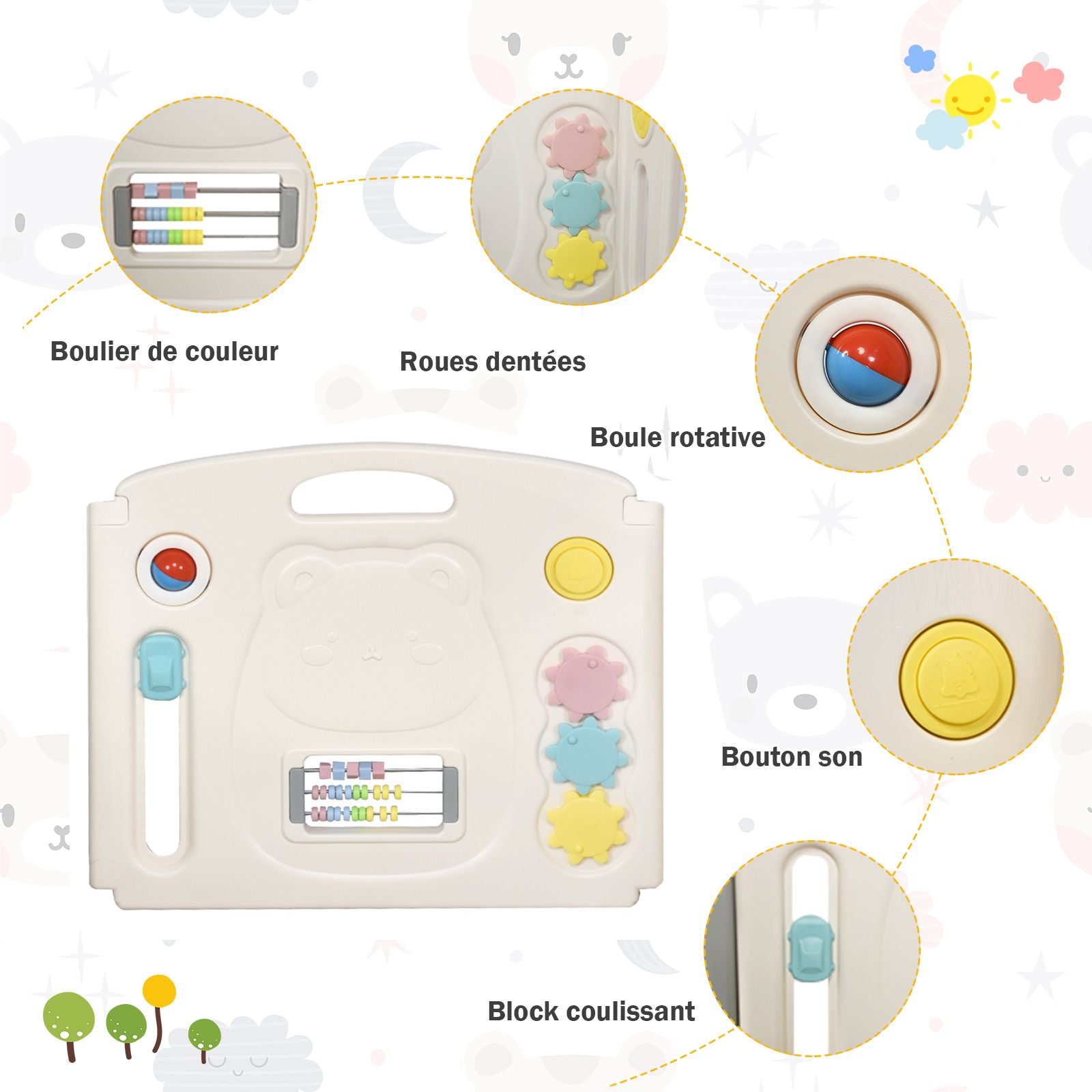 16-Panel Foldable HDPE Baby Playpen with Safety Lock