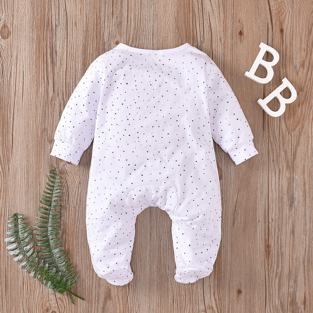 Newborn Baby Boy Girls Long Sleeve Romper Tops Pants Outfit Set Jumpsuit Clothes