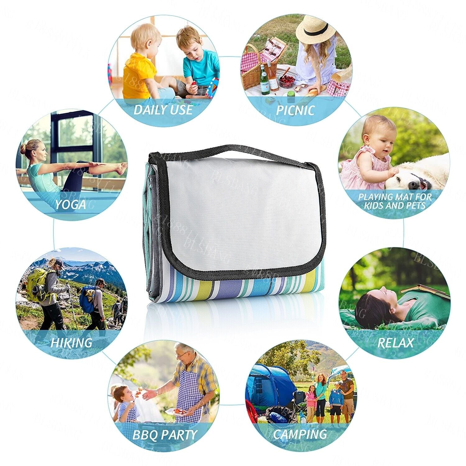 Extra Large Picnic Blanket Beach Waterproof Outdoor Folding Camping Mat Rug BBQ