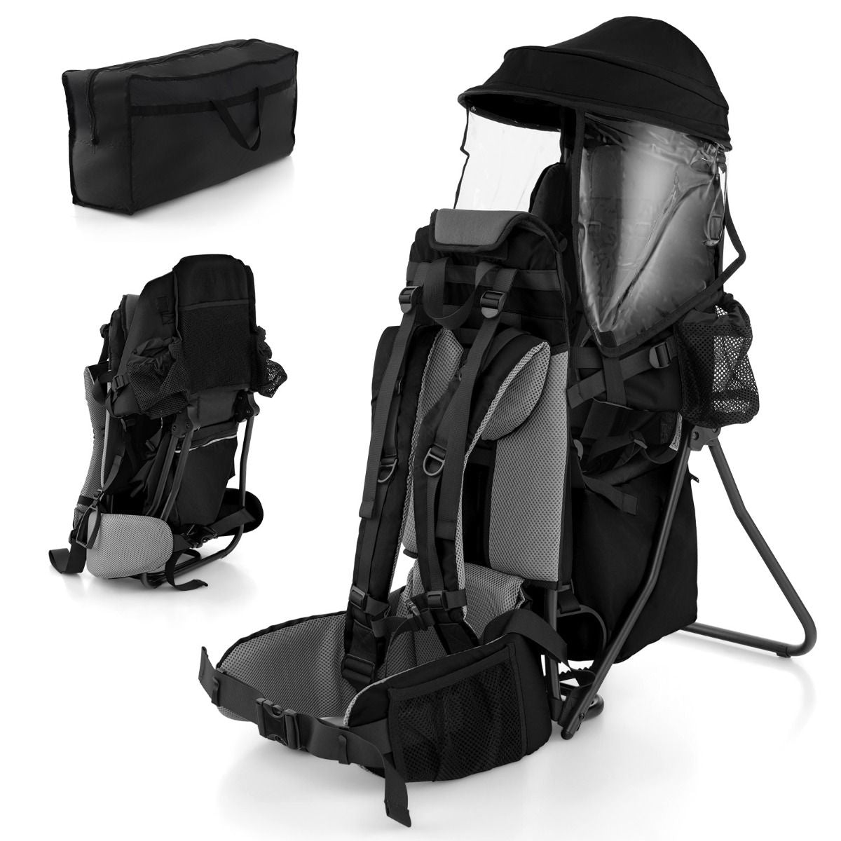 Child Carrier Backpack with Detachable Mouthwipes Removable Canopy and Storage Bag