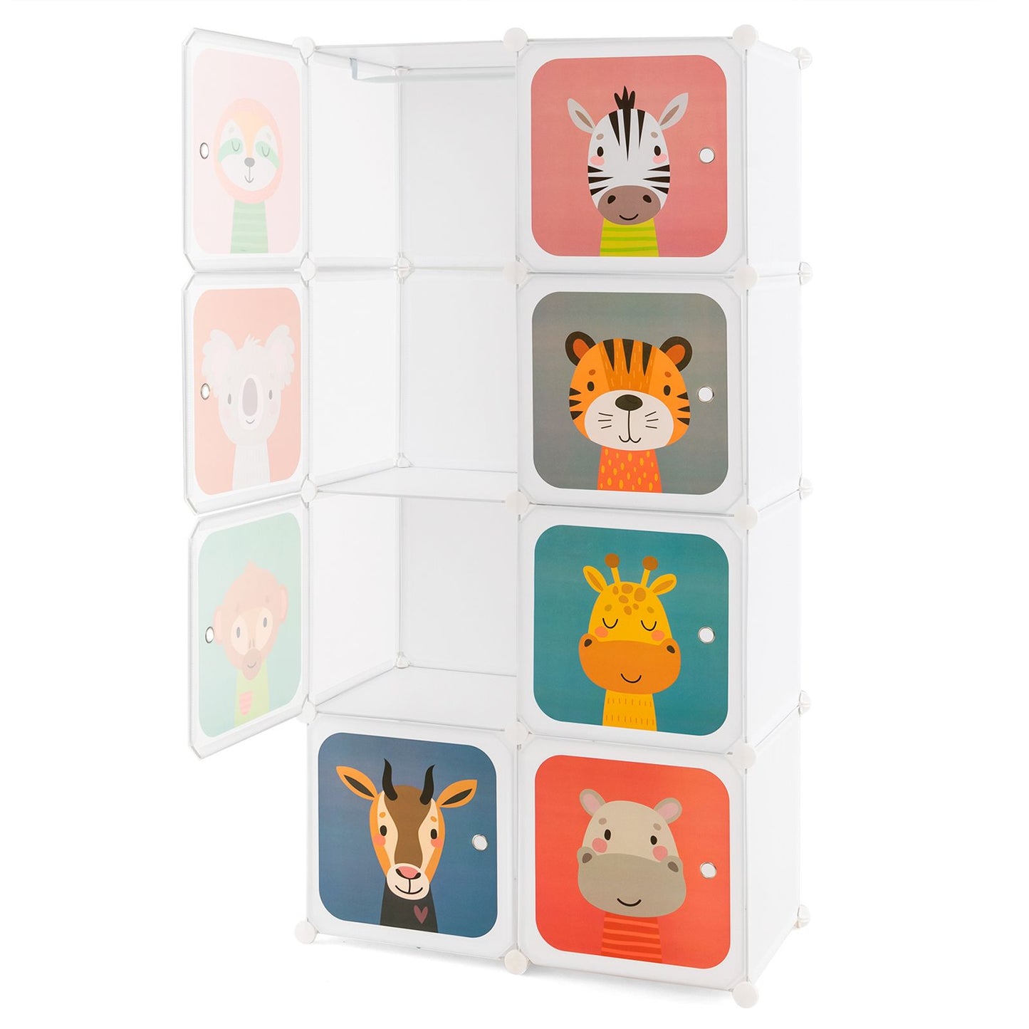 8-Cube/12Cube Portable Kids Wardrobe with Hanging Section