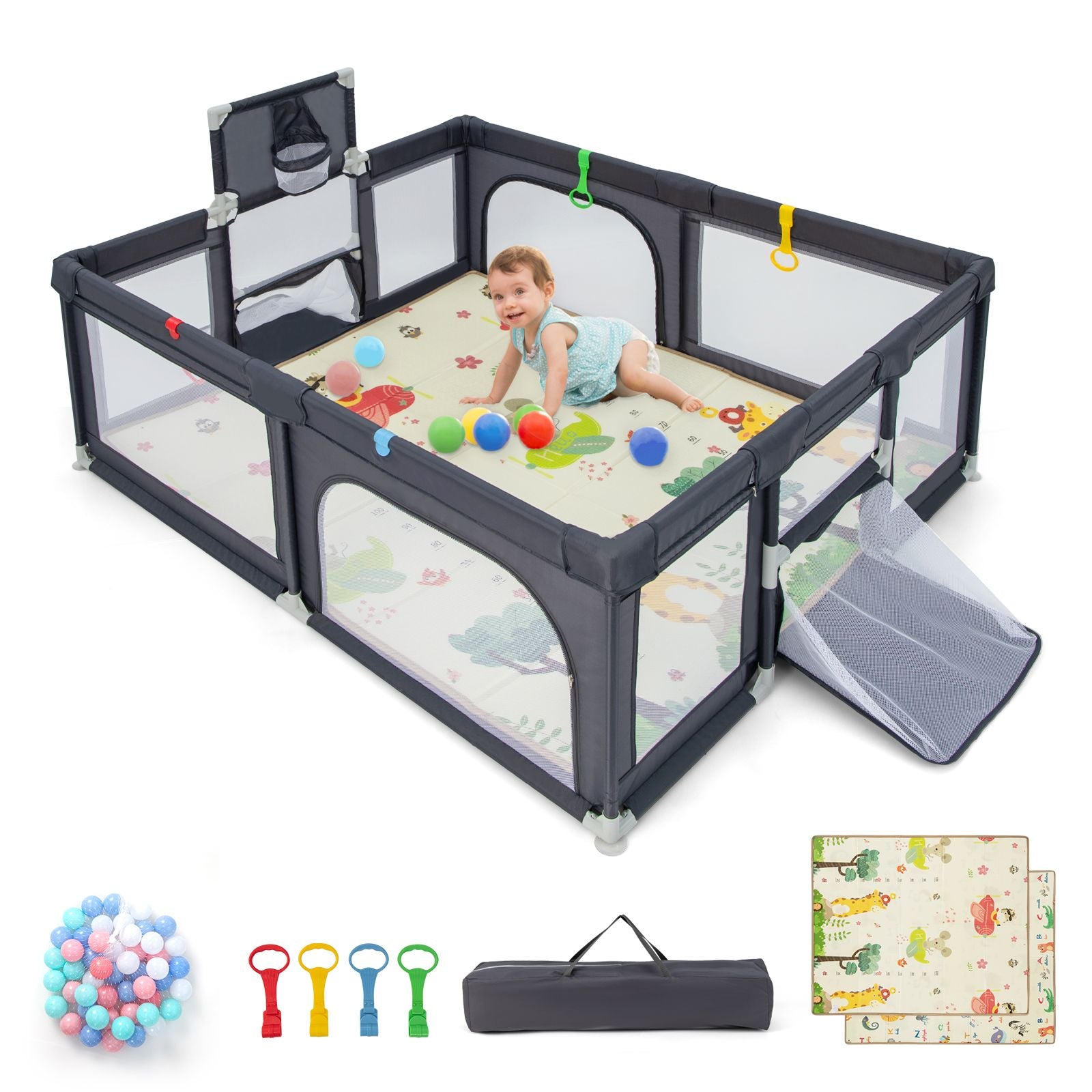 Large Baby Playpen with Mat and Ocean Balls