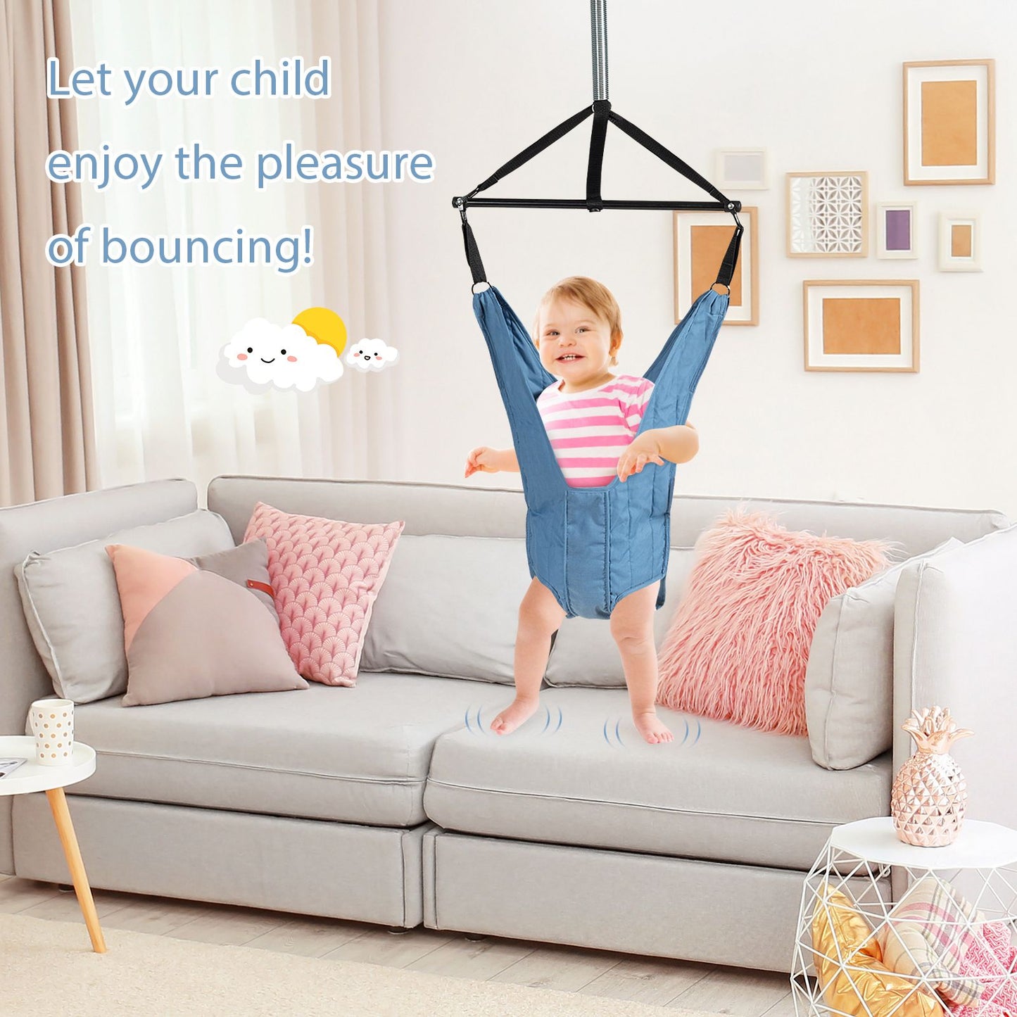 Baby Bouncer Jumper Exerciser with High-Strength Fixing Clamp