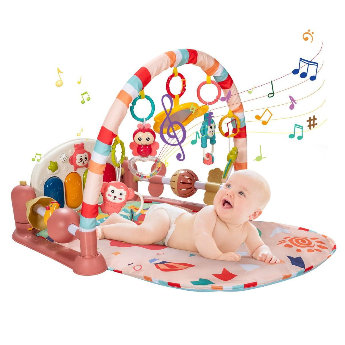Baby Play Mat Kick and Play Piano Gym Activity Center with Projector