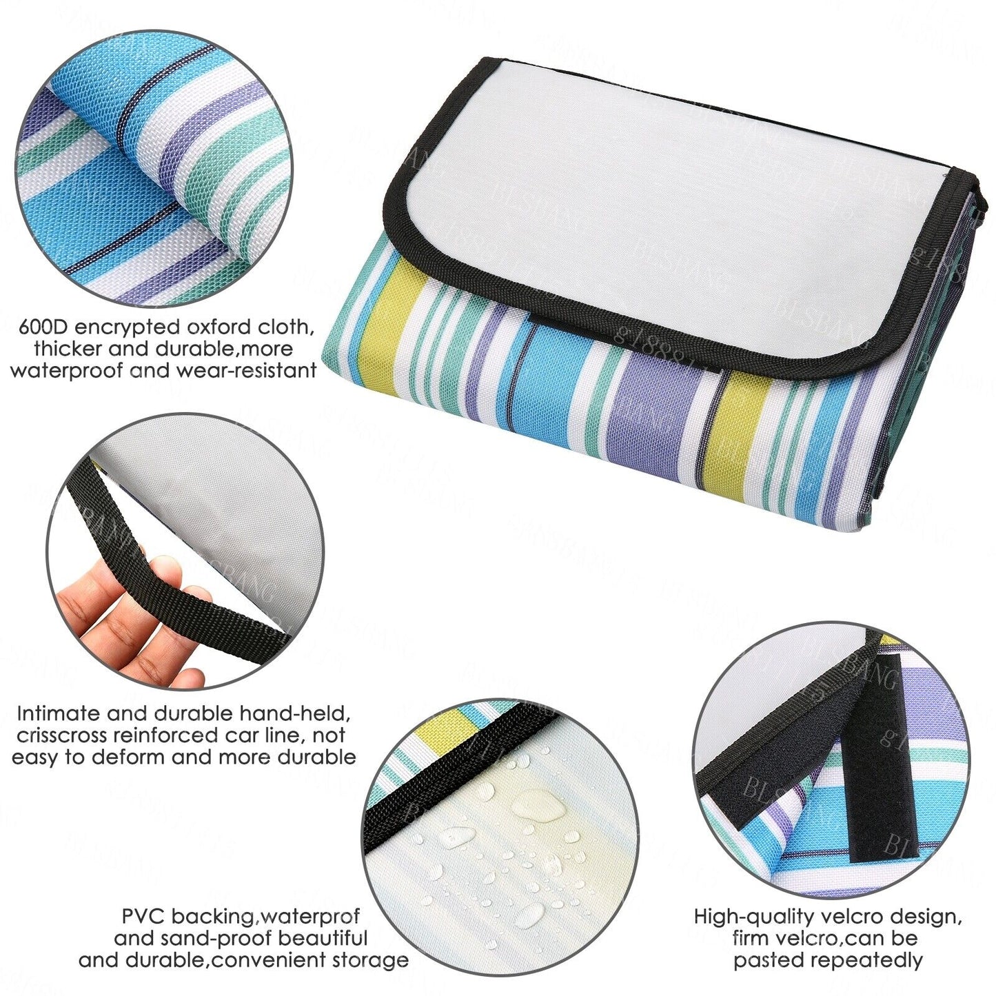 Extra Large Picnic Blanket Beach Waterproof Outdoor Folding Camping Mat Rug BBQ