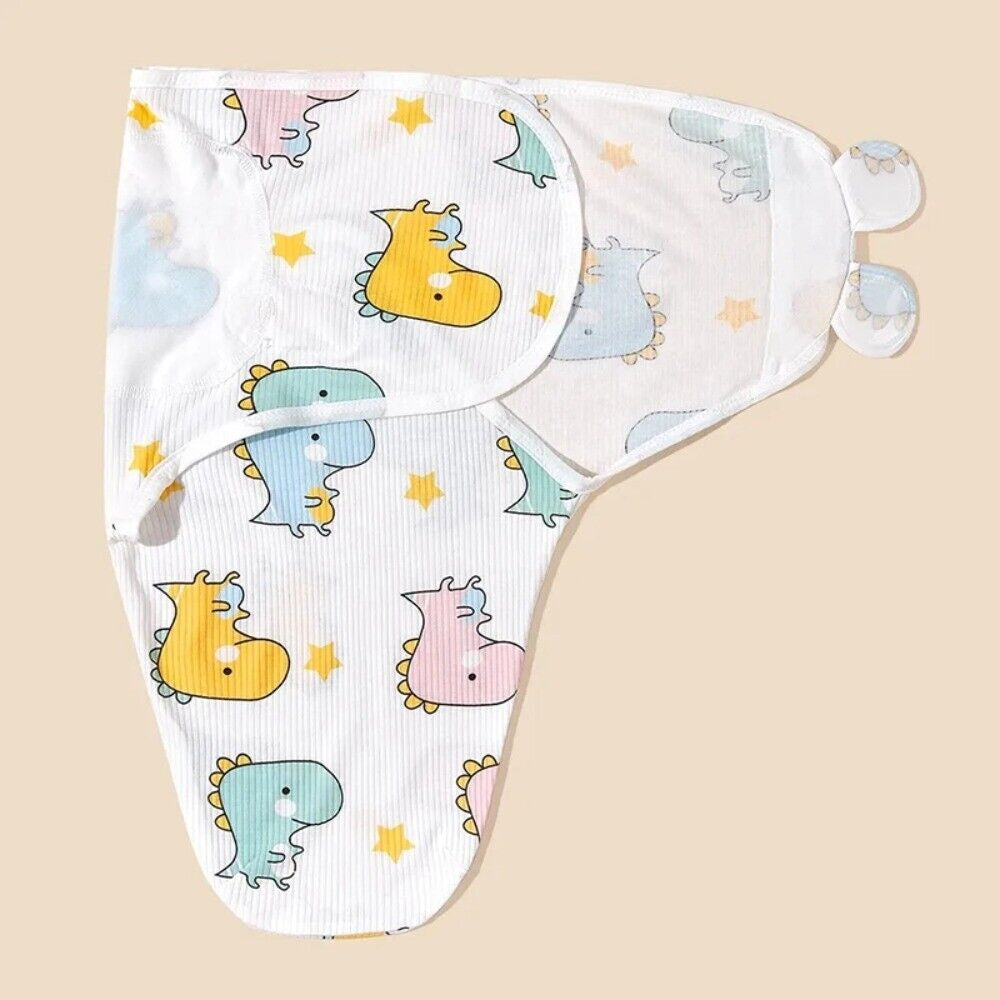 Soft Baby Swaddle Wrap Adjustable Newborn Wrap Baby Hat Set Birth Outfit