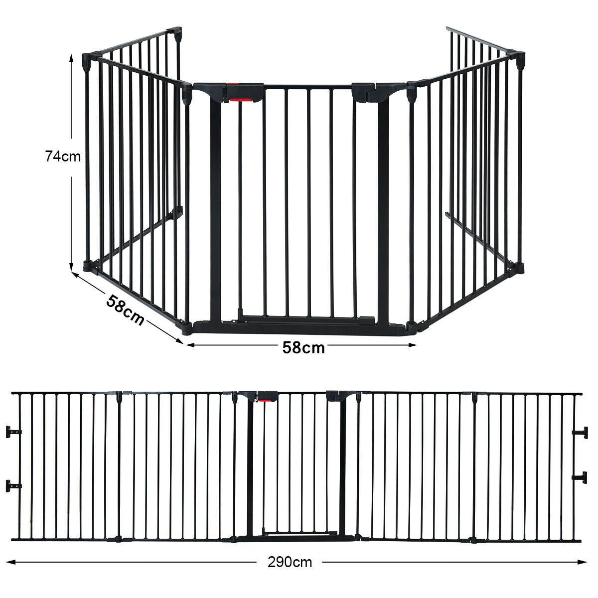 5 Panel Baby Safety Barrier with Gate
