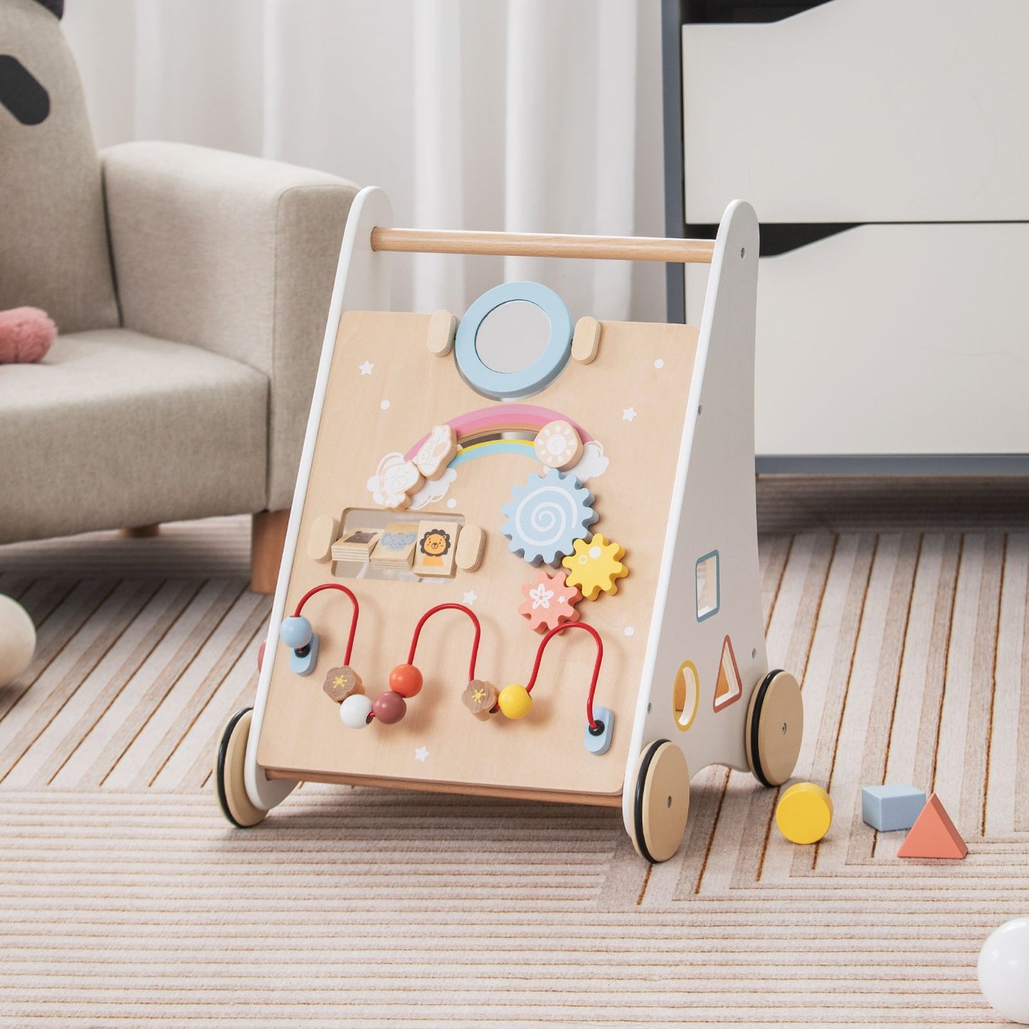 7 in 1 Baby Wooden Baby Walker for 1+ Year Old