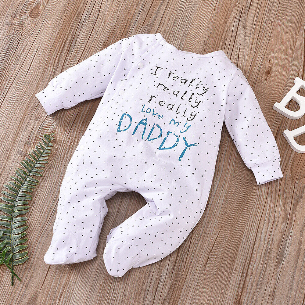 Newborn Baby Boy Girls Long Sleeve Romper Tops Pants Outfit Set Jumpsuit Clothes