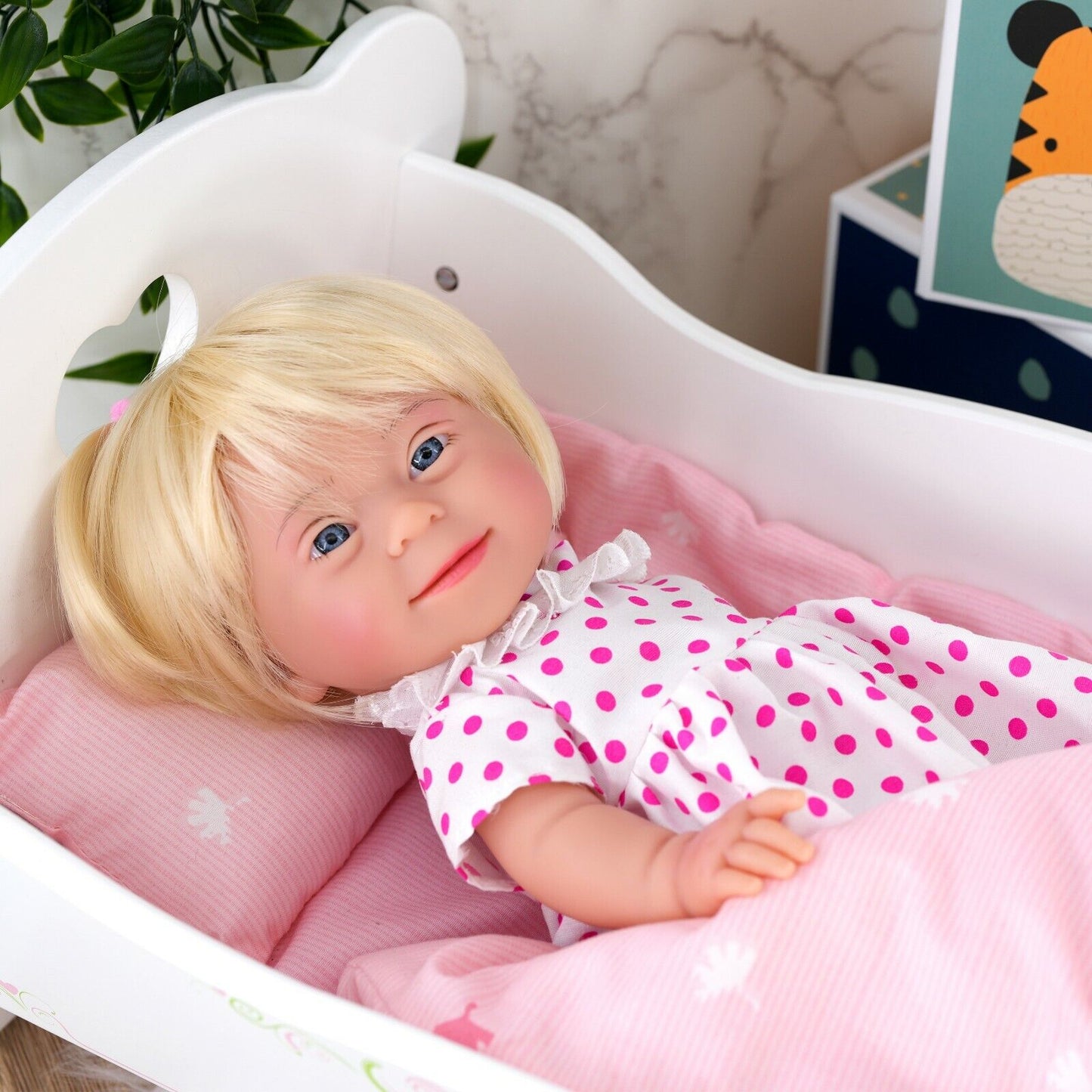 Baby Doll with Down'S Syndrome Bibi Doll Realistic Lifelike Soft Vinyl 14" Doll