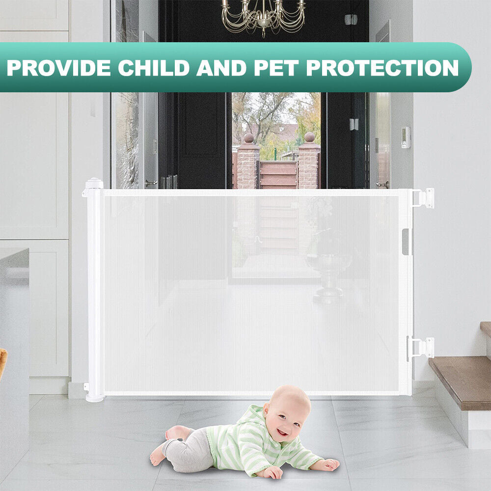 Retractable Baby Gate Mesh Safety Gate for Babies and Pets Extra Wide In/Outdoor