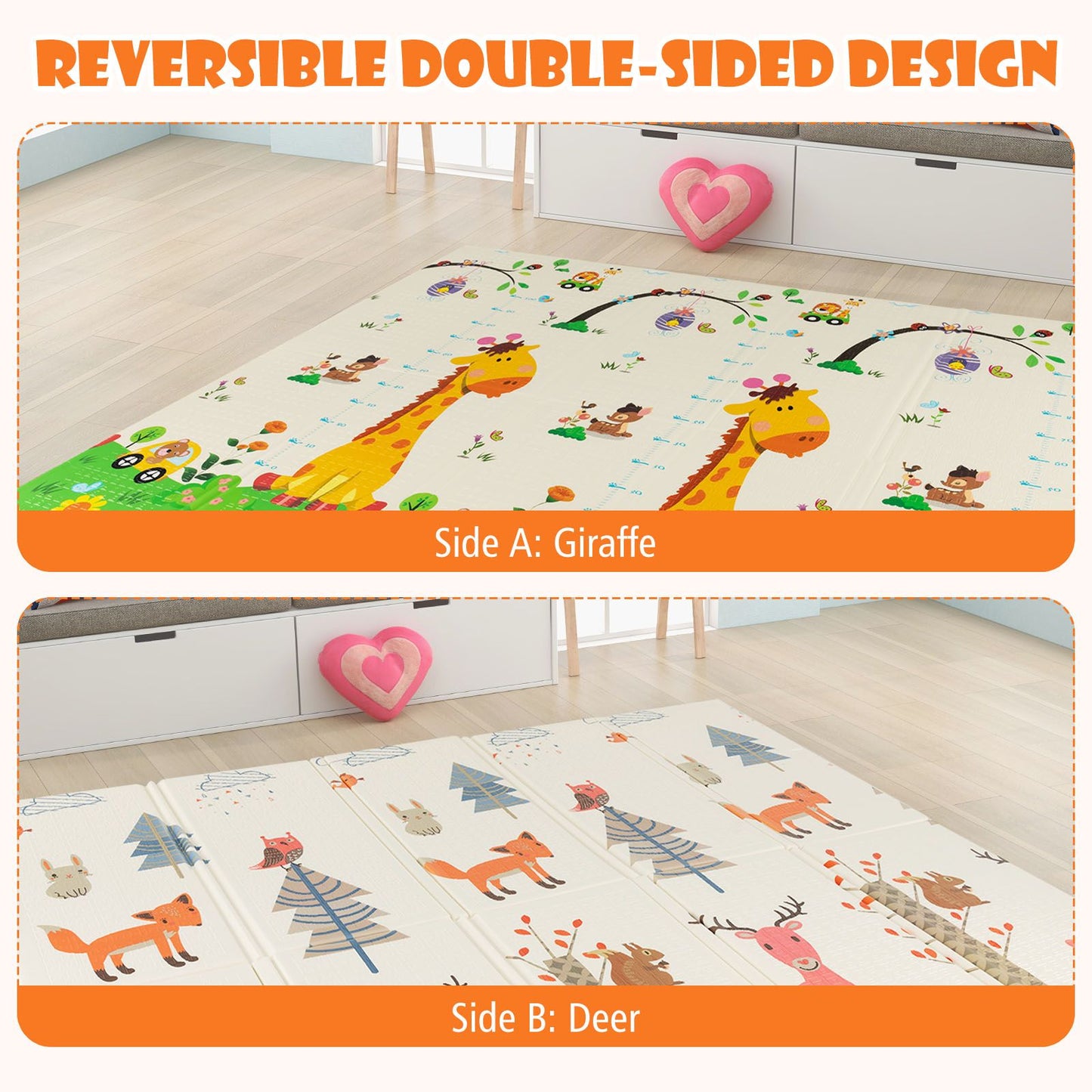 200 X 180 Cm Extra Large Baby Floor Mat with Carry Bag