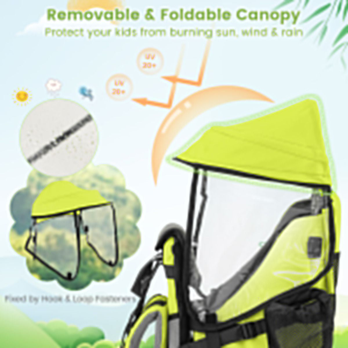 Child Carrier Backpack with Detachable Mouthwipes Removable Canopy and Storage Bag