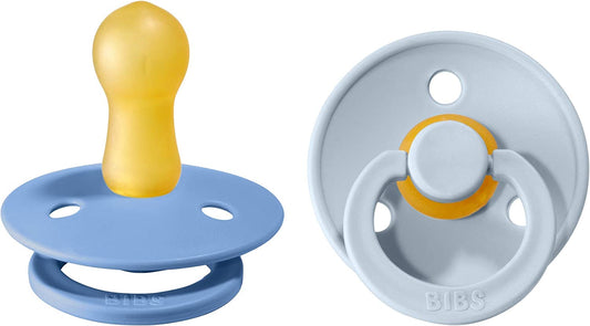 BIBS Colour Soother 2-Pack, BPA Free Dummy Pacifier, round Nipple. Natural Size