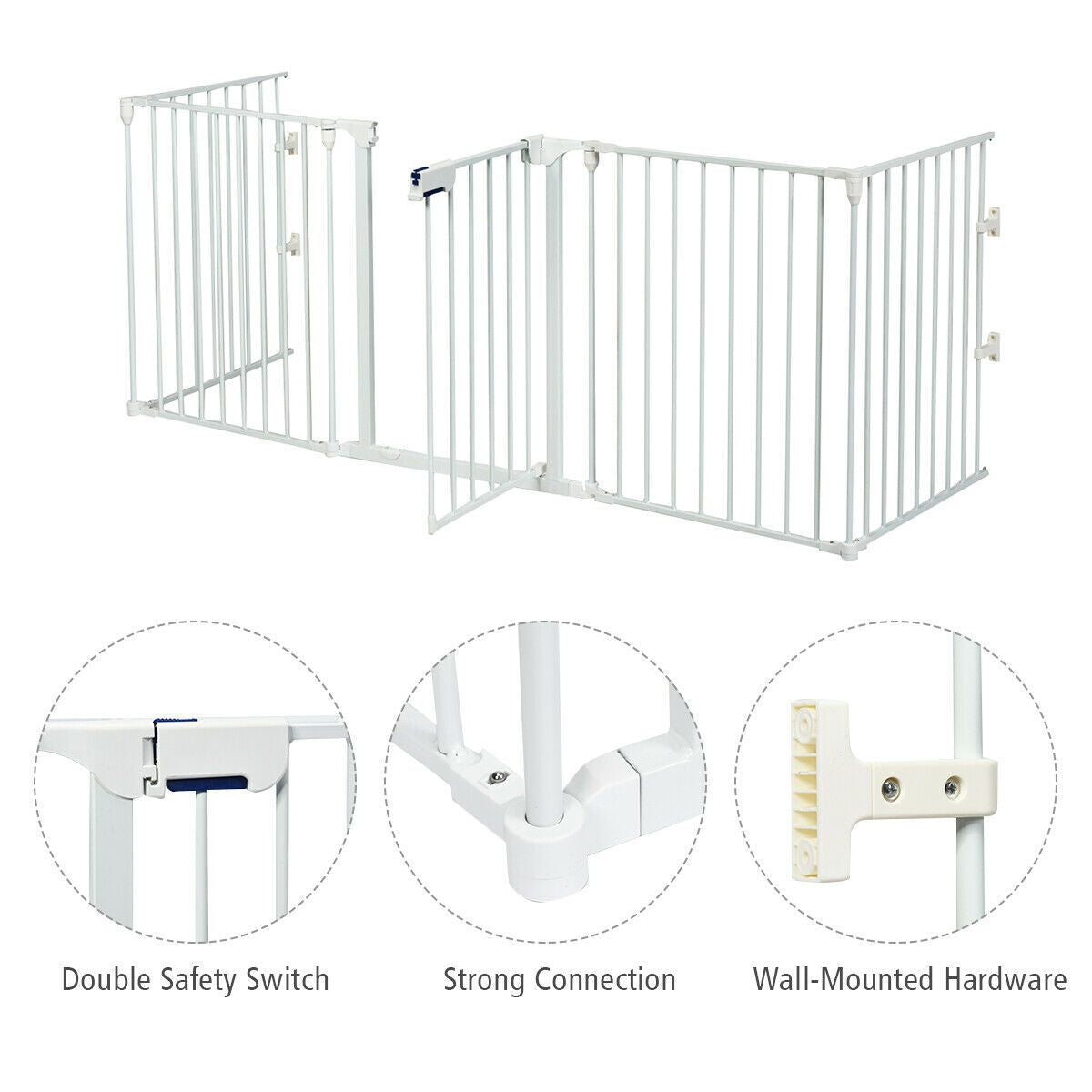 5 Panel Baby Safety Barrier with Gate