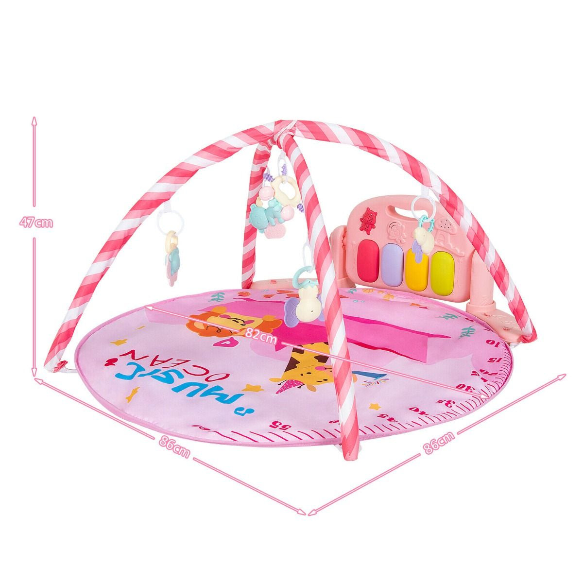 Baby Kick and Play Piano Gym with Lights and Hanging Sensory Toys